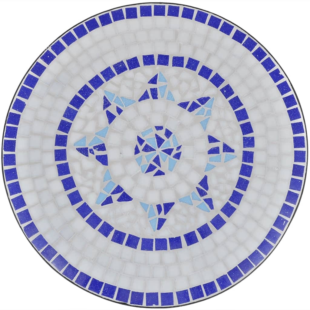 vidaXL Bistro Table Blue and White 60 cm Mosaic