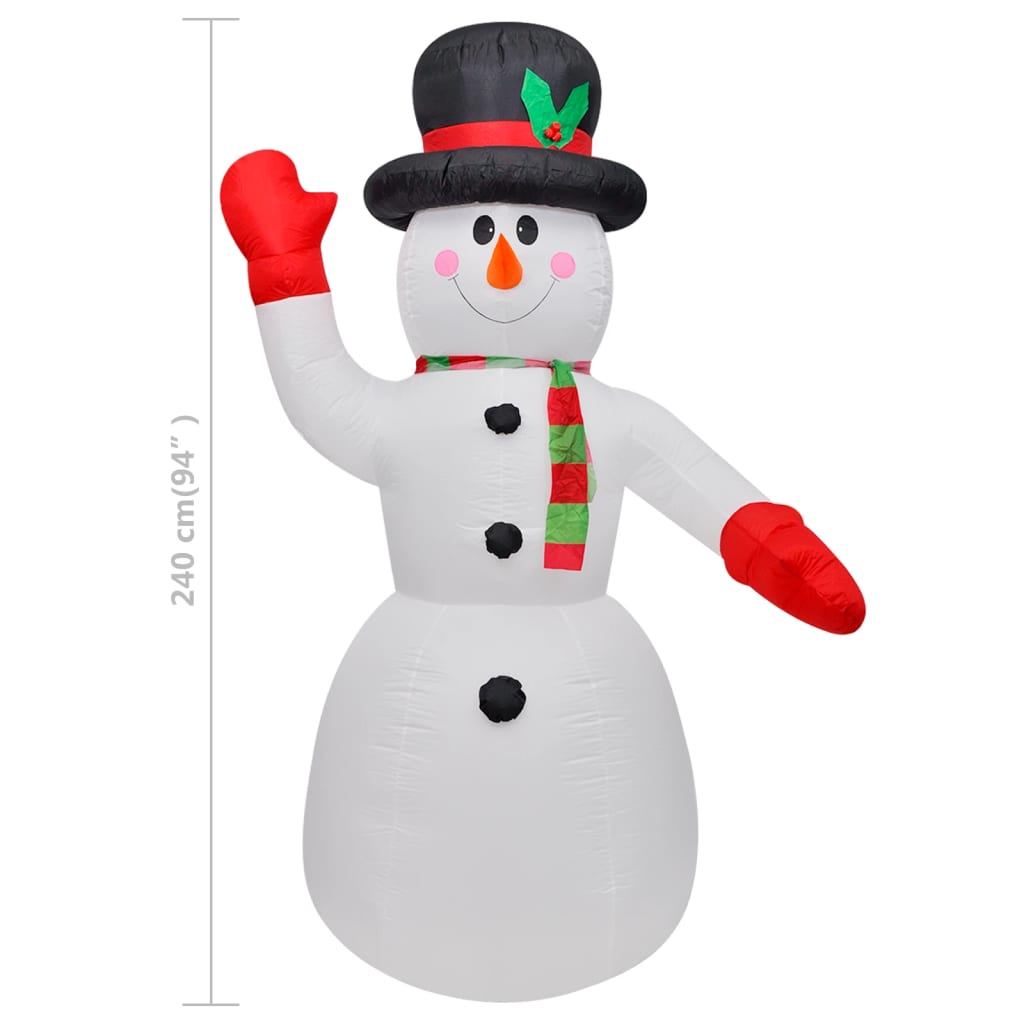 vidaXL Christmas Inflatable Snowman 240 cm