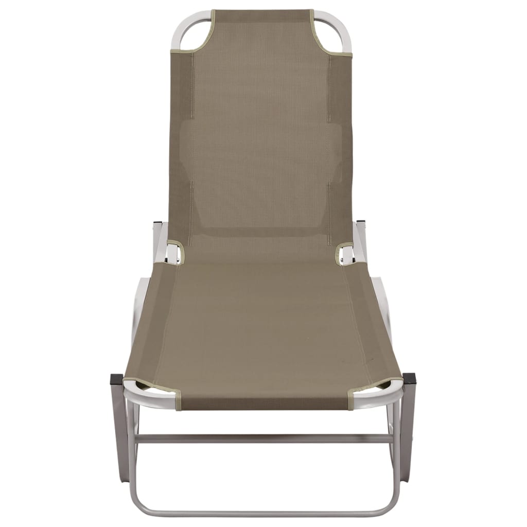 vidaXL Sun Lounger Aluminium and Textilene Taupe