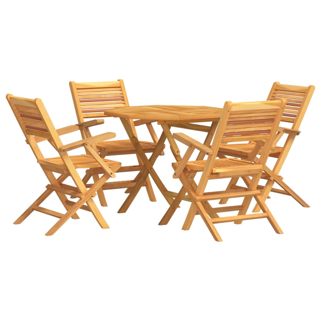 vidaXL 5 Piece Garden Dining Set Solid Wood Teak