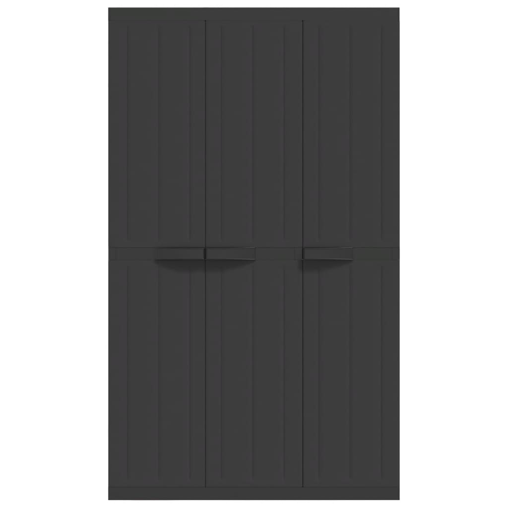 vidaXL Outdoor Storage Cabinet Black 97x37x165 cm PP