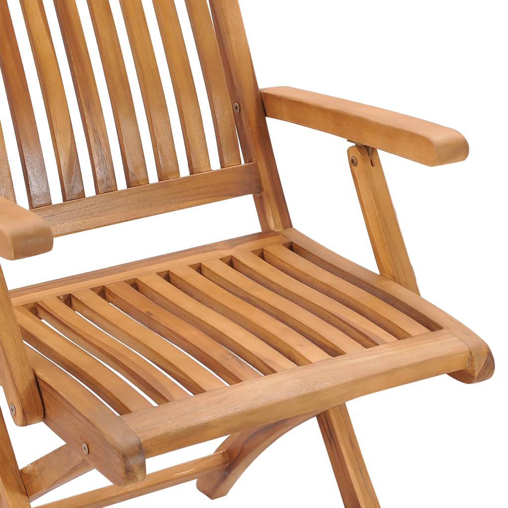vidaXL Garden Chairs 2 pcs with Black Cushions Solid Teak Wood