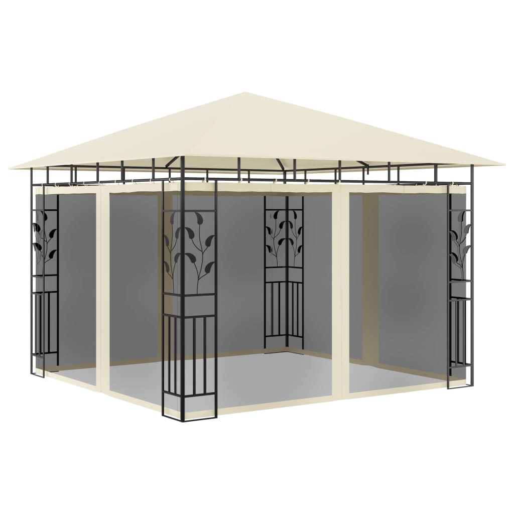 vidaXL Gazebo with Mosquito Net 3x3x2.73 m Cream 180 g/m²