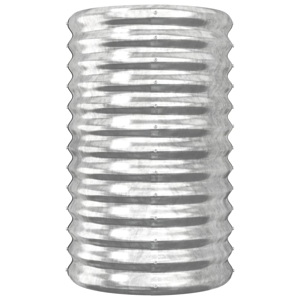 vidaXL Garden Planter Powder-coated Steel 40x40x68 cm Silver