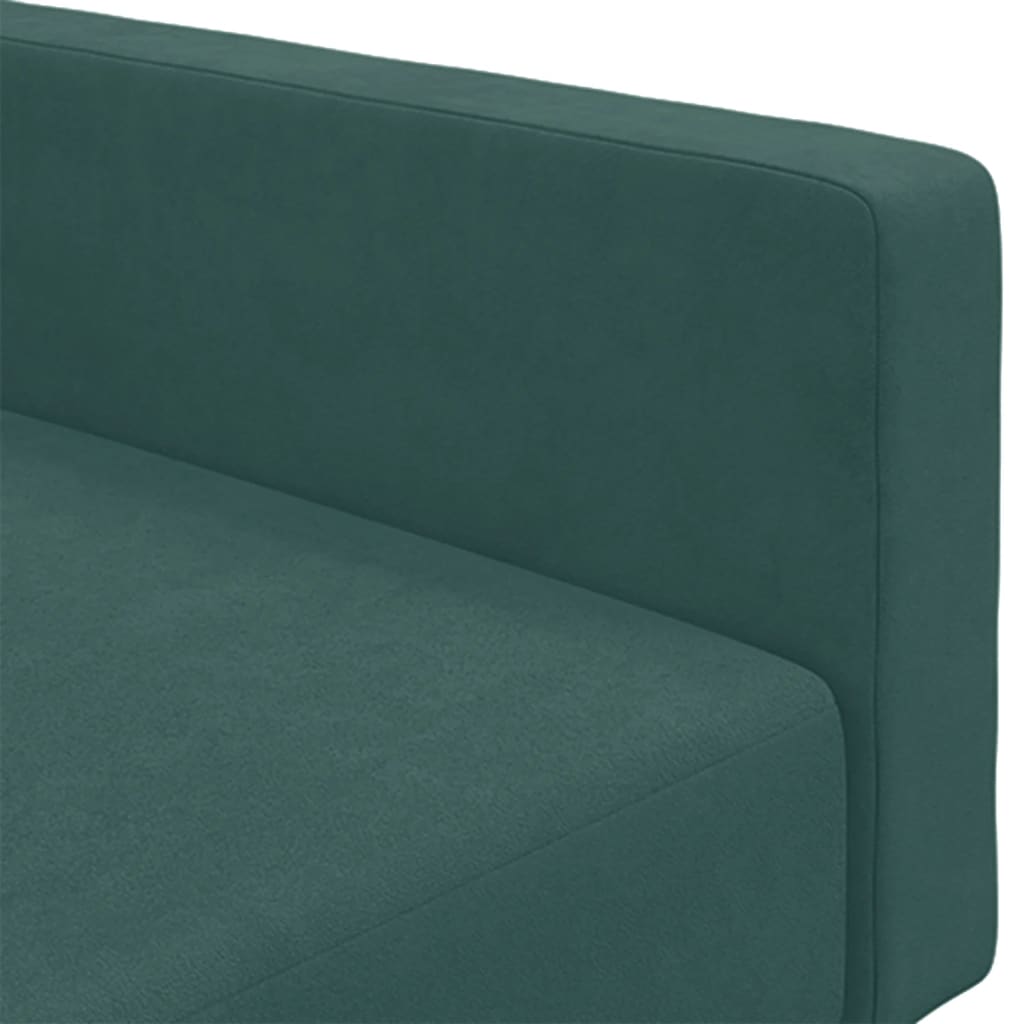 vidaXL 2-Seater Sofa Bed with Footstool Dark Green Velvet