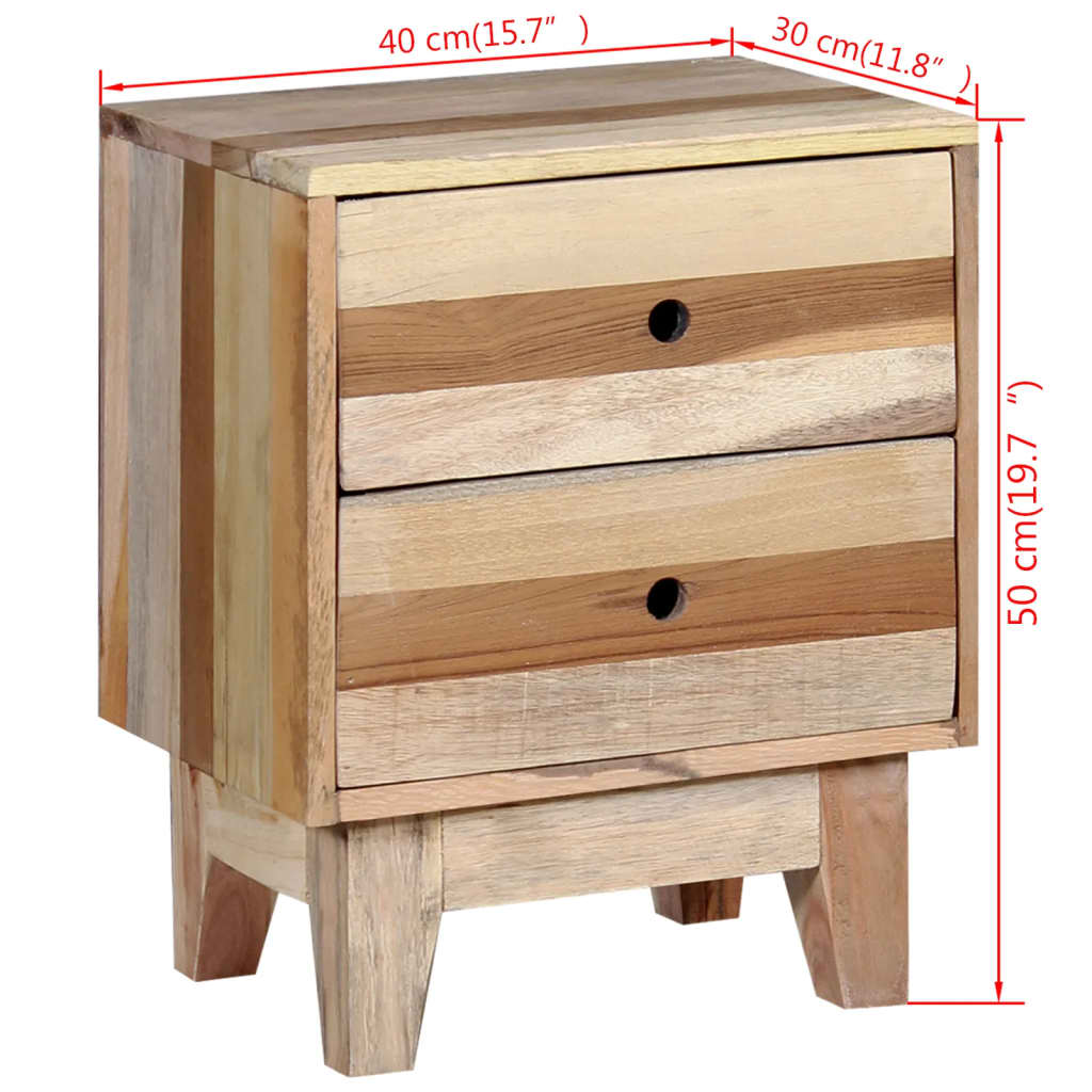 vidaXL Bedside Cabinet Solid Reclaimed Wood