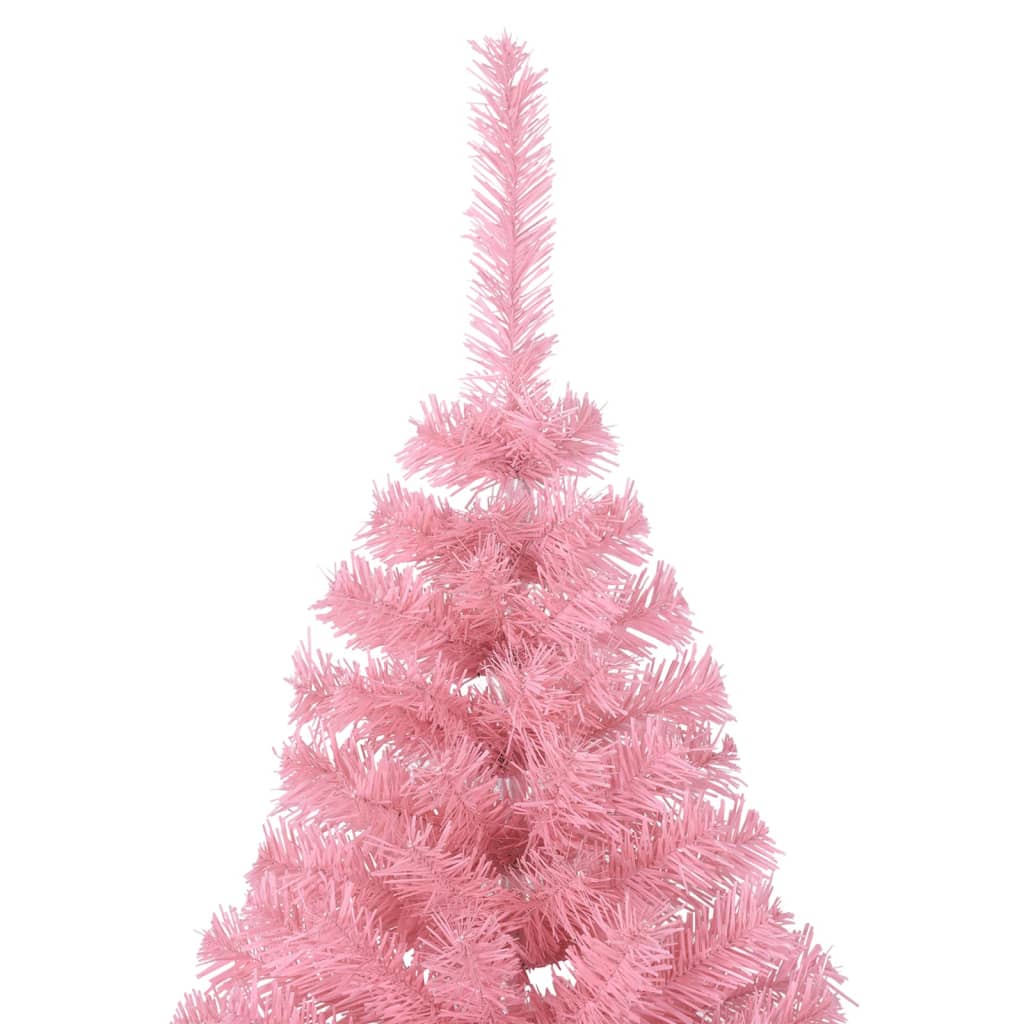 vidaXL Artificial Half Christmas Tree with Stand Pink 180 cm PVC
