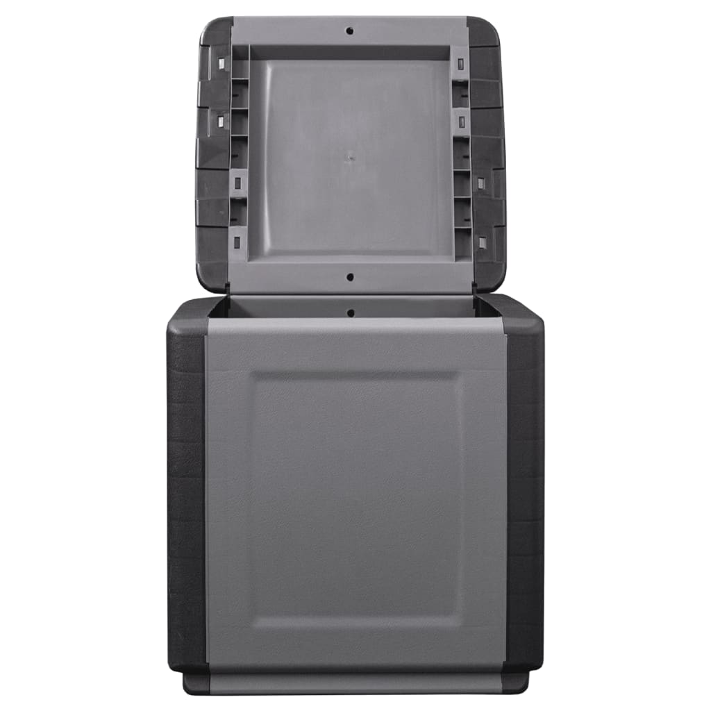 vidaXL Garden Storage Box 54x53x57 cm 130 L Dark Grey and Black