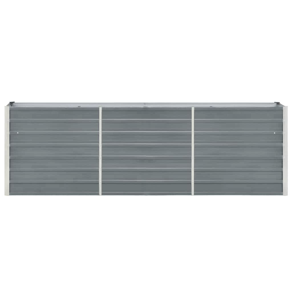 vidaXL Garden Raised Bed Galvanised Steel 240x40x77 cm Grey