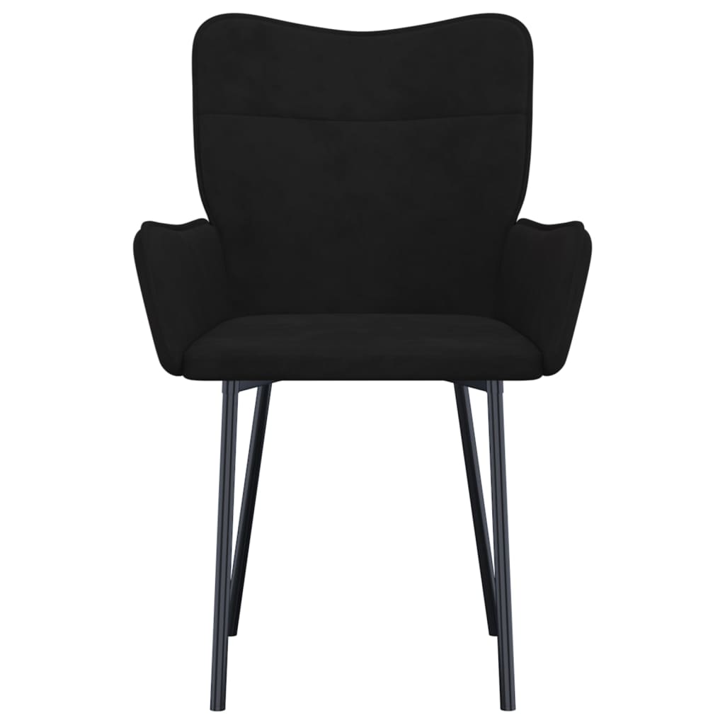 vidaXL Dining Chairs 2 pcs Black Velvet