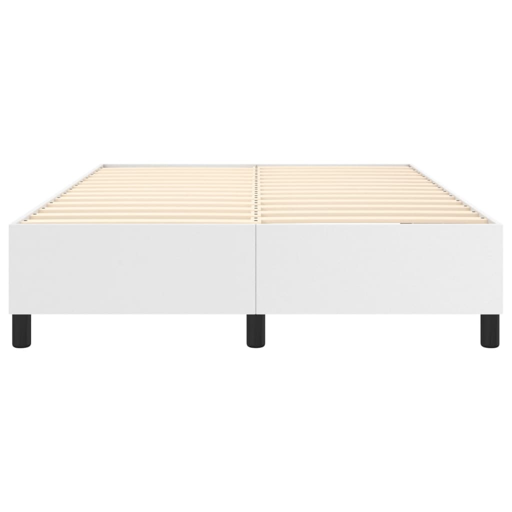 vidaXL Box Spring Bed Frame White 152x203 cm Queen Faux Leather