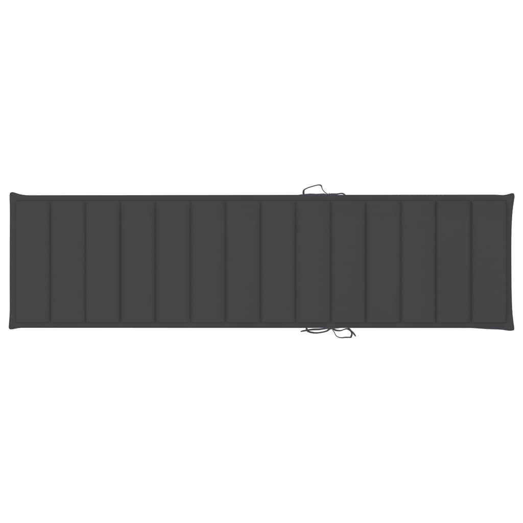 vidaXL Sun Loungers 2 pcs with Anthracite Cushion Solid Teak Wood