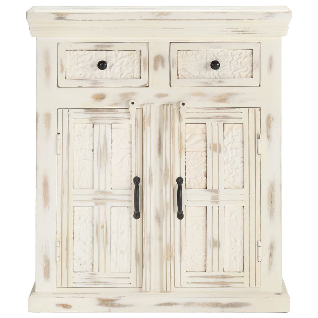 vidaXL Sideboard White 65x30x75 cm Solid Mango Wood