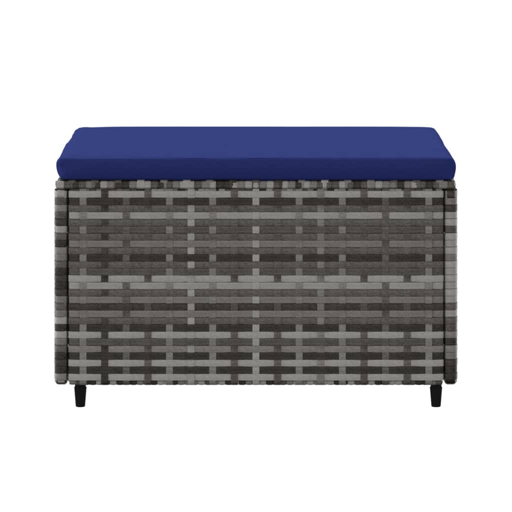 vidaXL Garden Footrests with Cushions 2 pcs Grey Poly Rattan