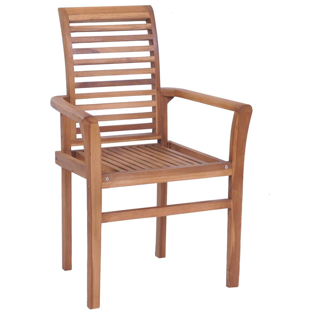 vidaXL Stacking Dining Chairs 4 pcs Solid Teak