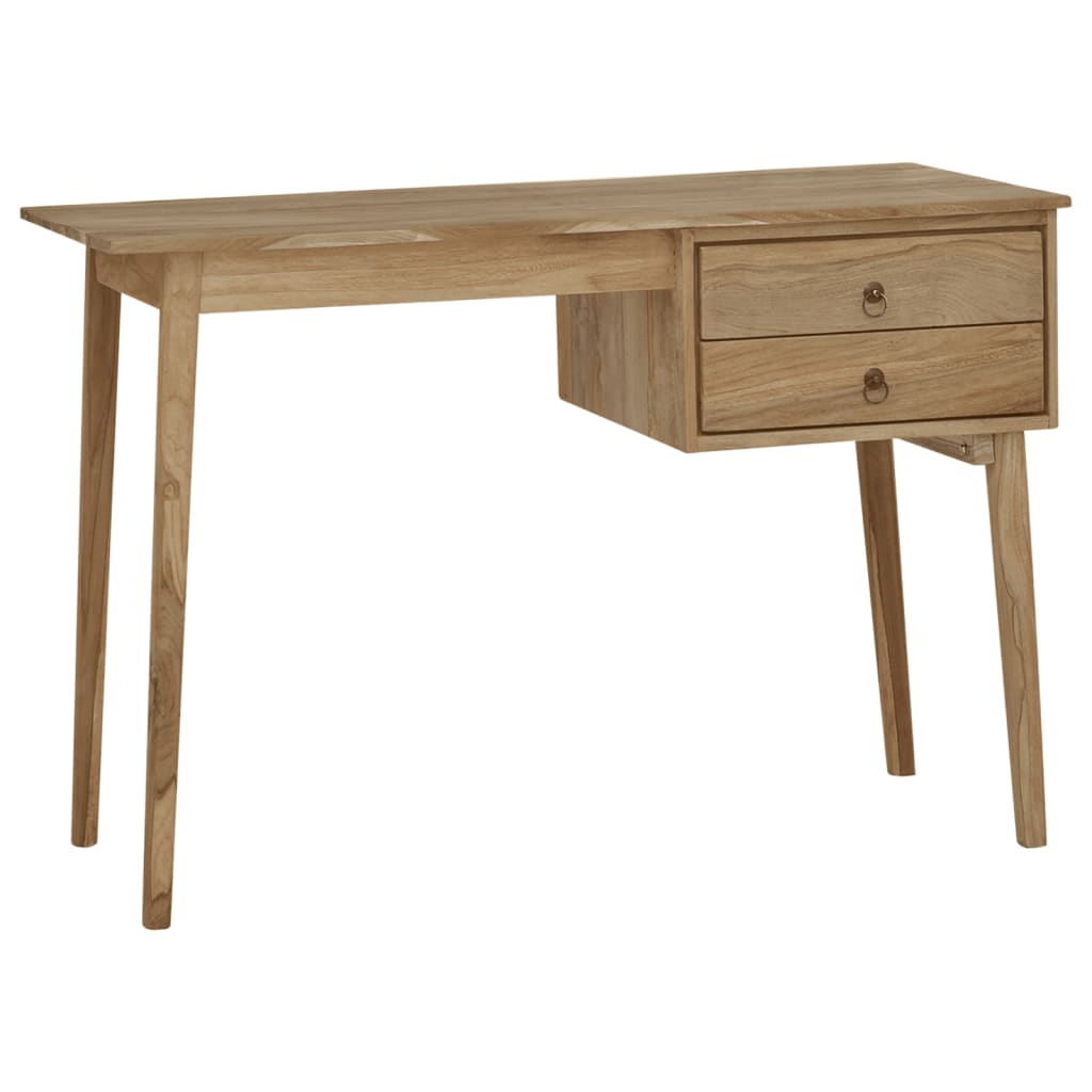 vidaXL Desk with 2 Drawers 110x52x75 cm Solid Wood Teak