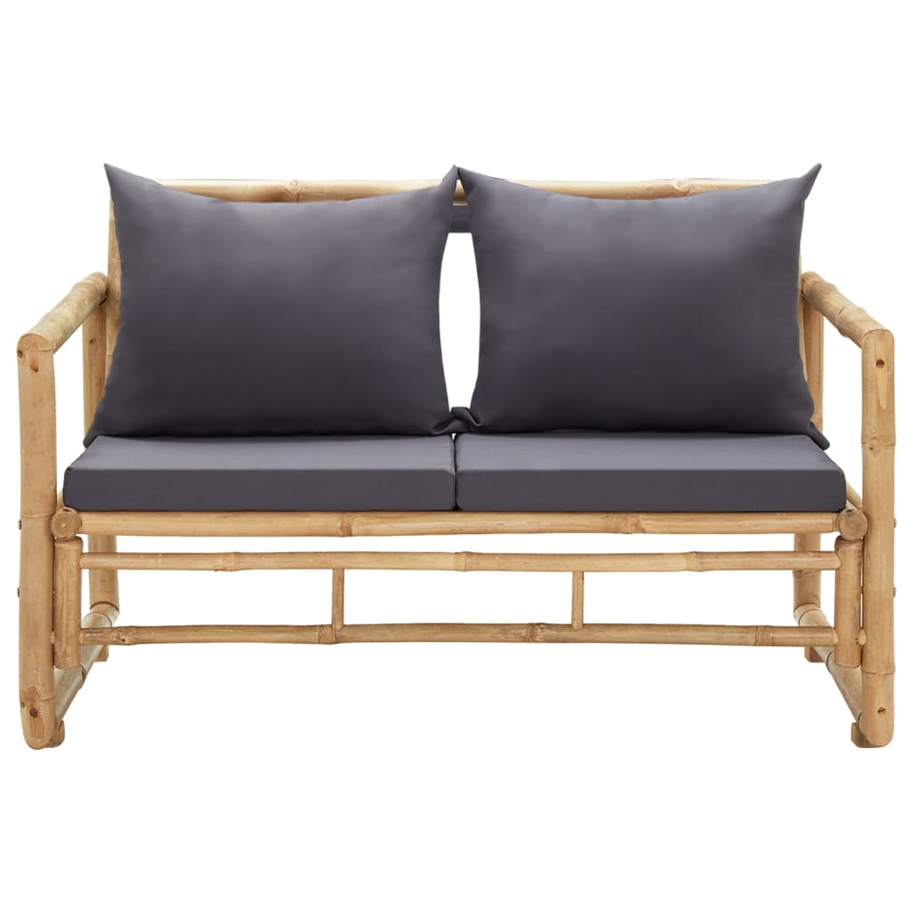 vidaXL Garden Bench with Cushions 115 cm Bamboo