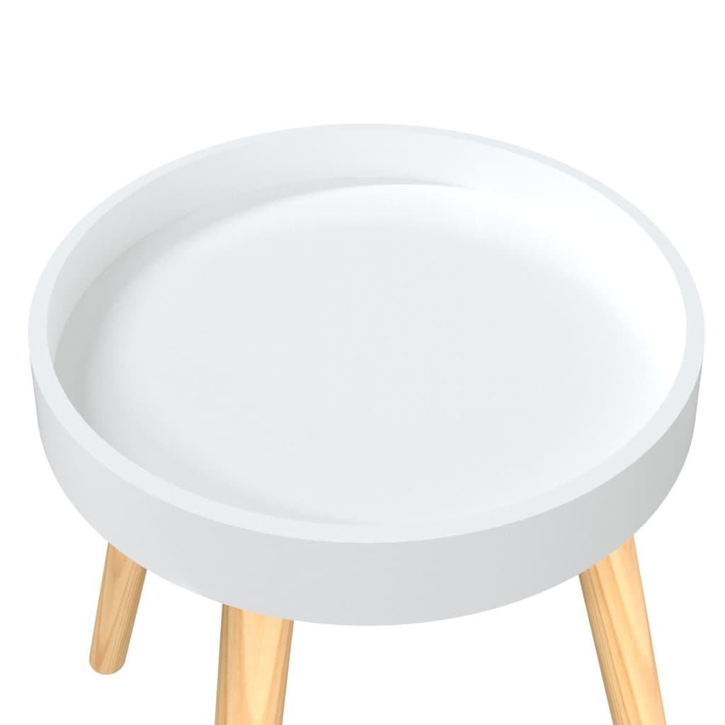 vidaXL Side Table White 38x38x40 cm Engineered Wood&Solid Wood Pine