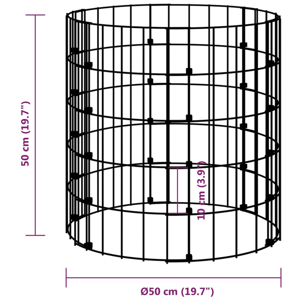 vidaXL Garden Composter Ø50x50 cm Galvanised Steel