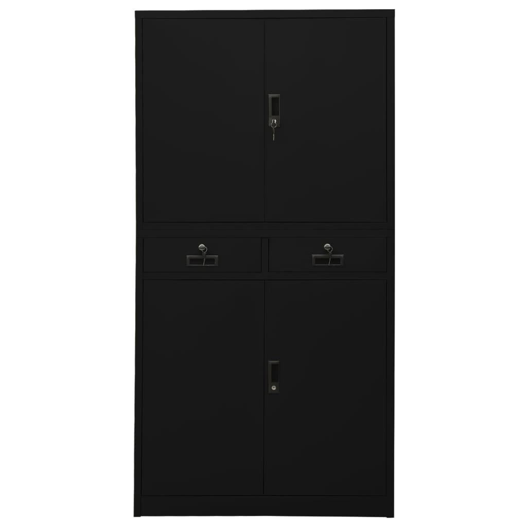 vidaXL Office Cabinet Black 90x40x180 cm Steel