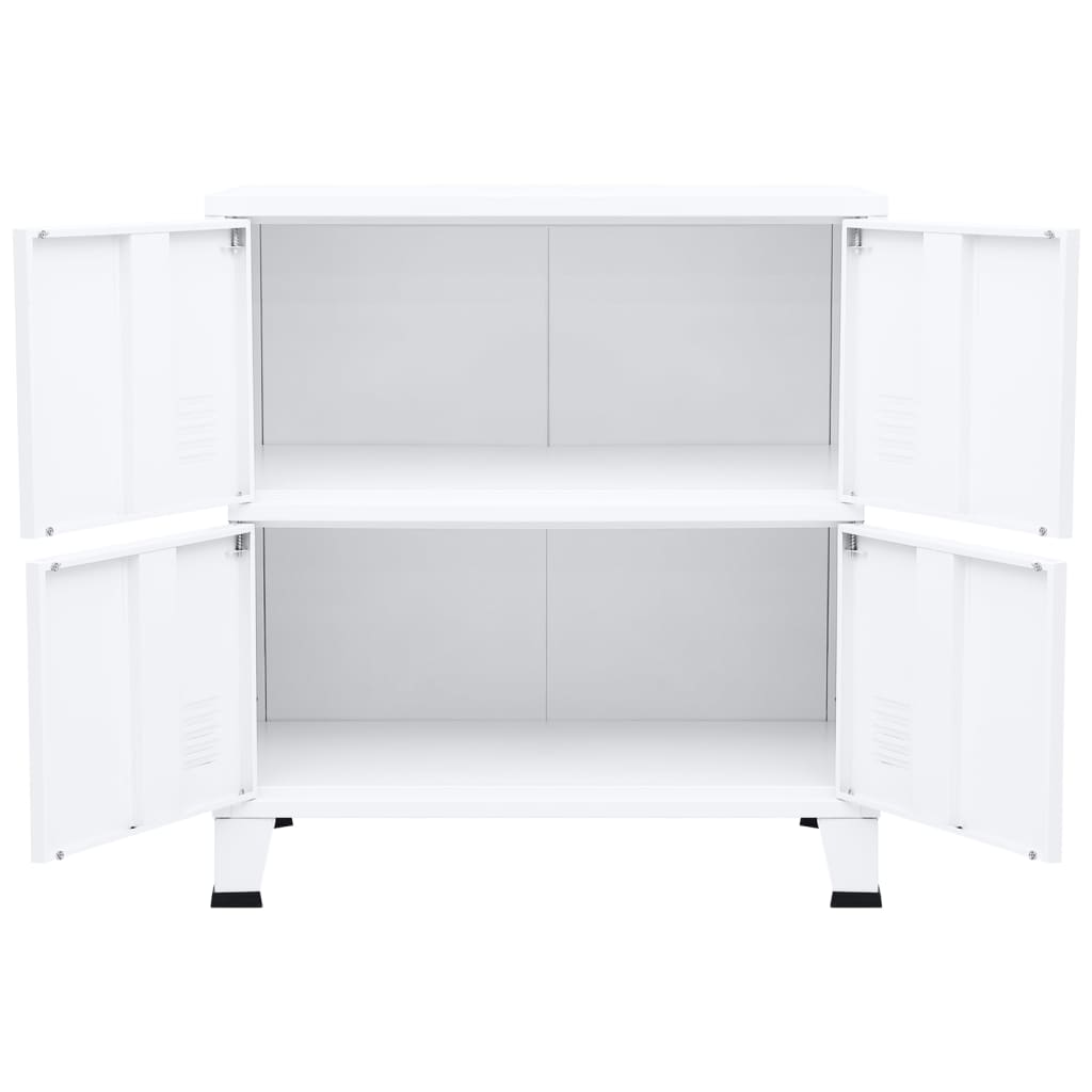 vidaXL Industrial Storage Chest White 75x40x80 cm Steel