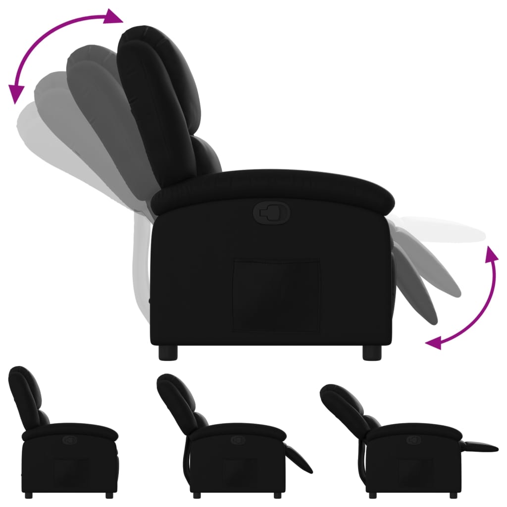 vidaXL Recliner Chair Black Faux Leather