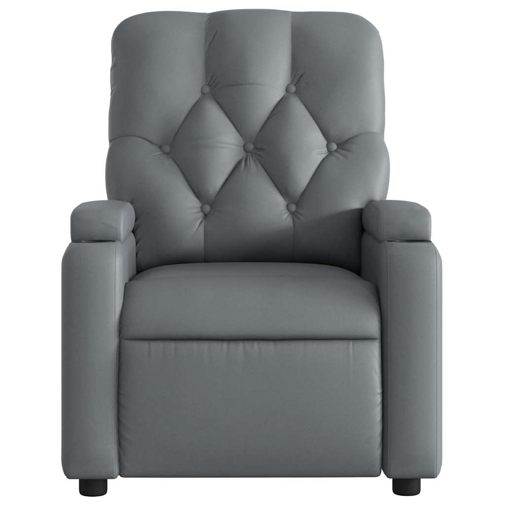 vidaXL Electric Massage Recliner Chair Grey Faux Leather