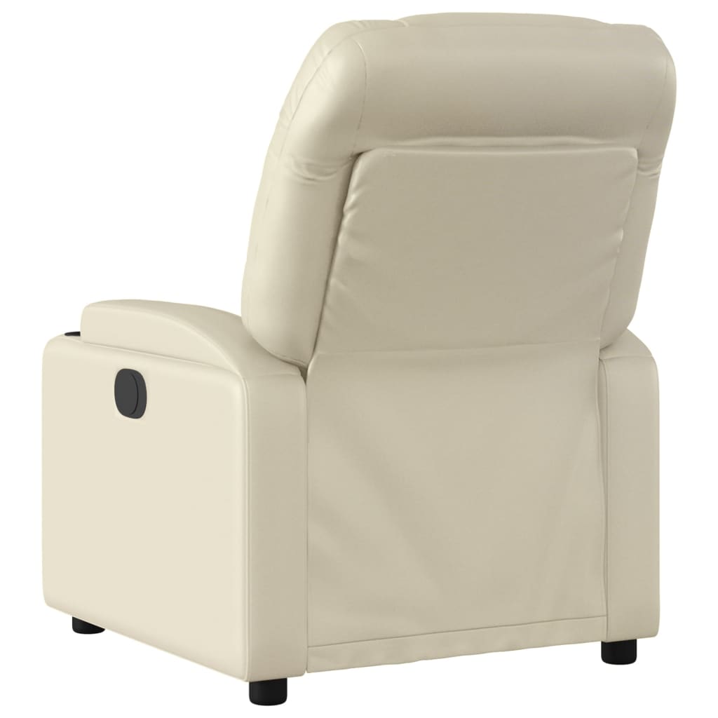 vidaXL Electric Massage Recliner Chair Cream Faux Leather