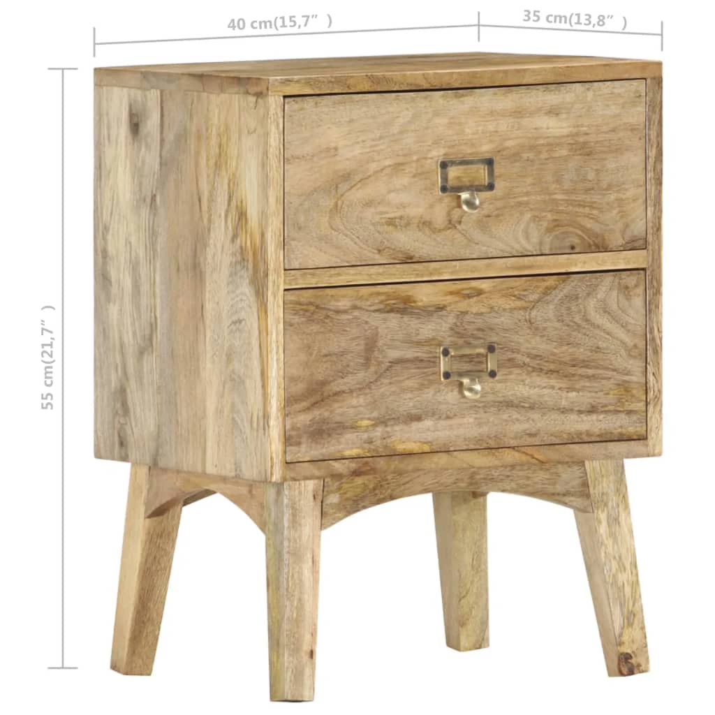 vidaXL Bedside Cabinet 40x35x55 cm Solid Mango Wood