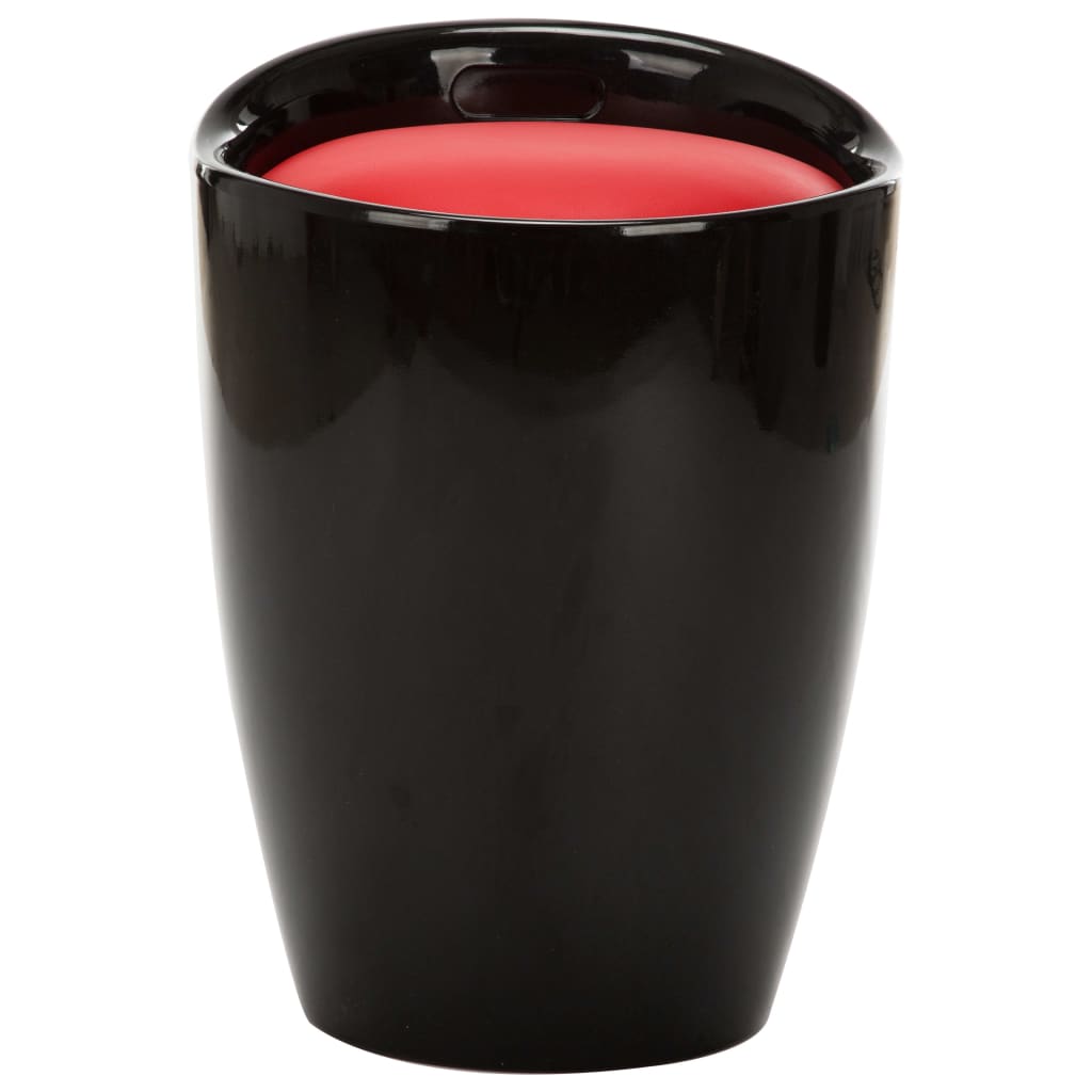 vidaXL Storage Stool Black and Red Faux Leather