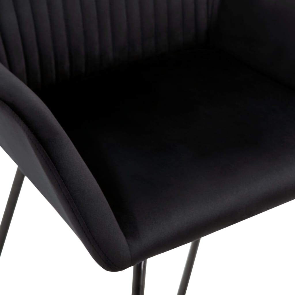 vidaXL Dining Chairs 2 pcs Black Velvet