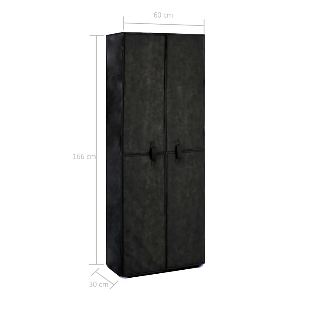 vidaXL Shoe Cabinet Black 60x30x166 cm Fabric