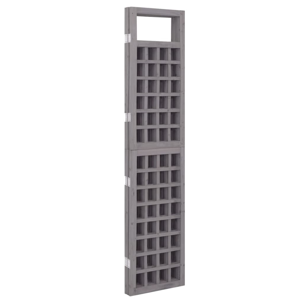 vidaXL 4-Panel Room Divider/Trellis Solid Fir Wood Grey 161x180 cm