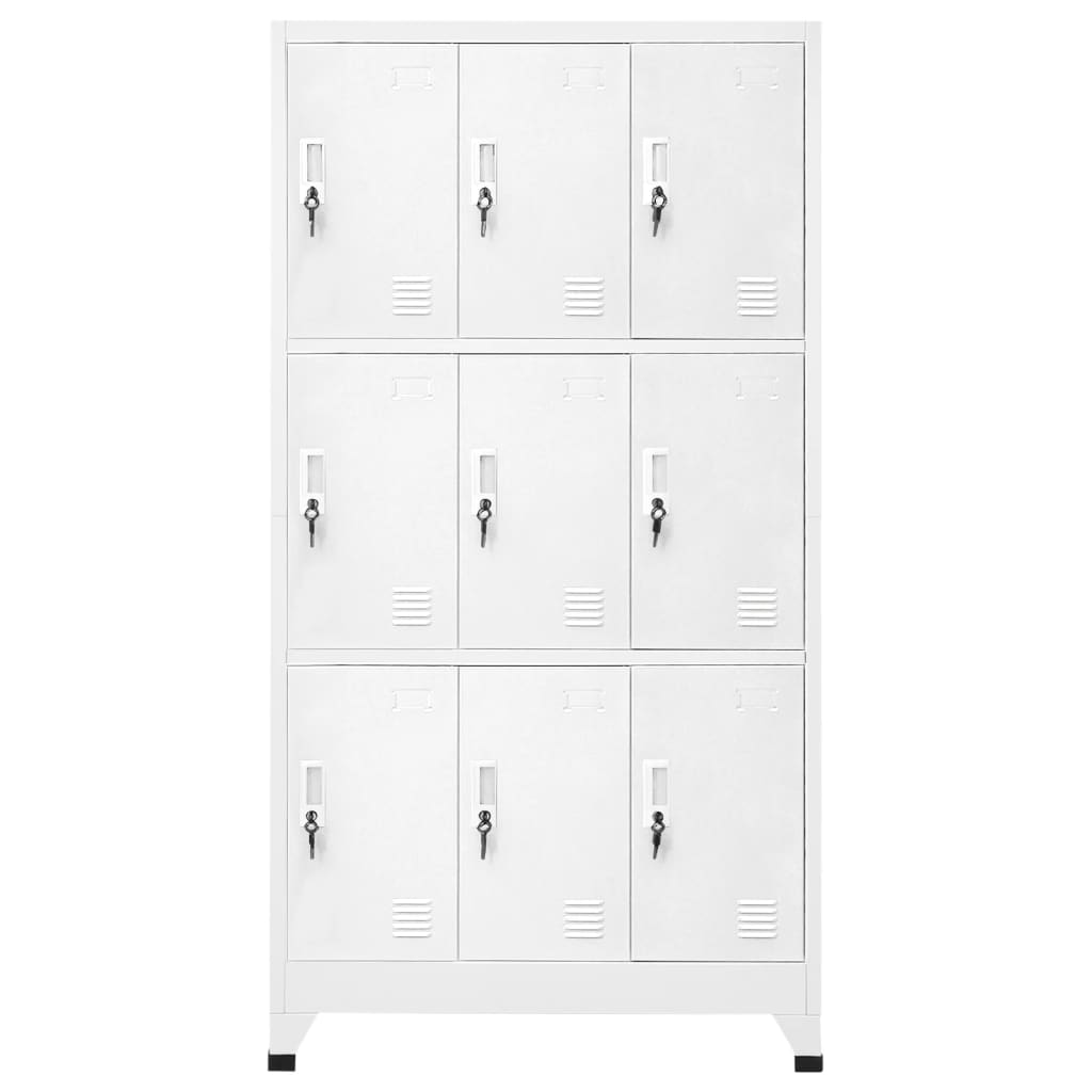 vidaXL Locker Cabinet with 9 Compartments Steel 90x45x180 cm Grey