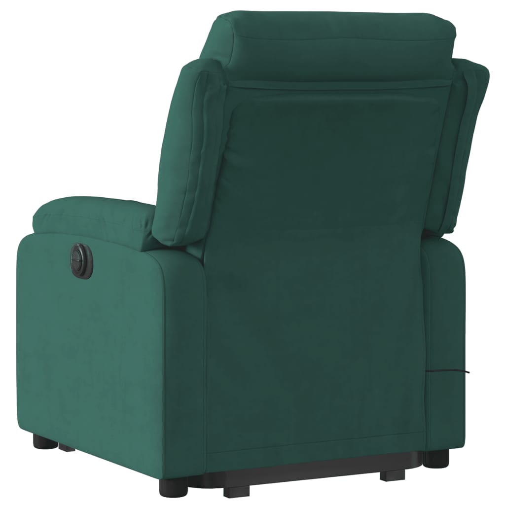 vidaXL Electric Stand up Massage Recliner Chair Dark Green Velvet