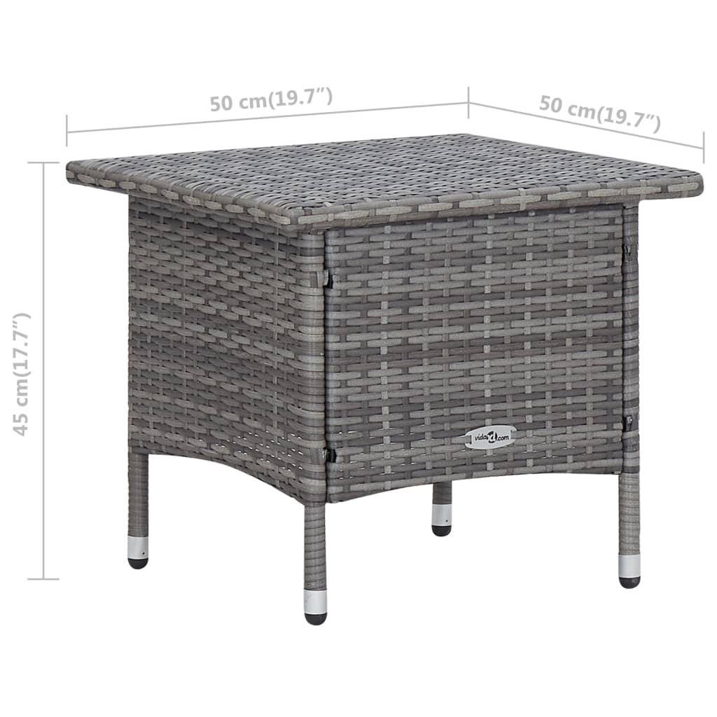 vidaXL 2 Piece Garden Lounge Set with Cushions Poly Rattan Grey
