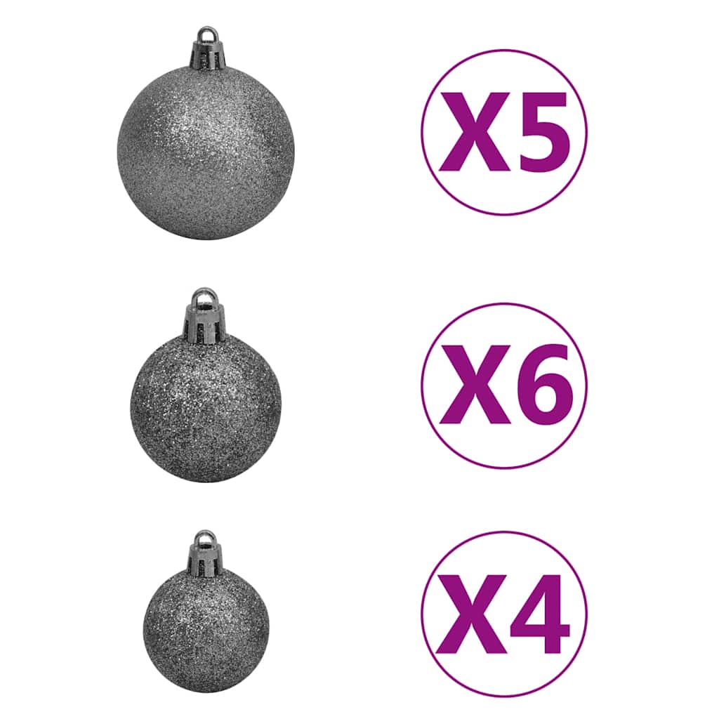 vidaXL Artificial Half Pre-lit Christmas Tree with Ball Set Green 150 cm