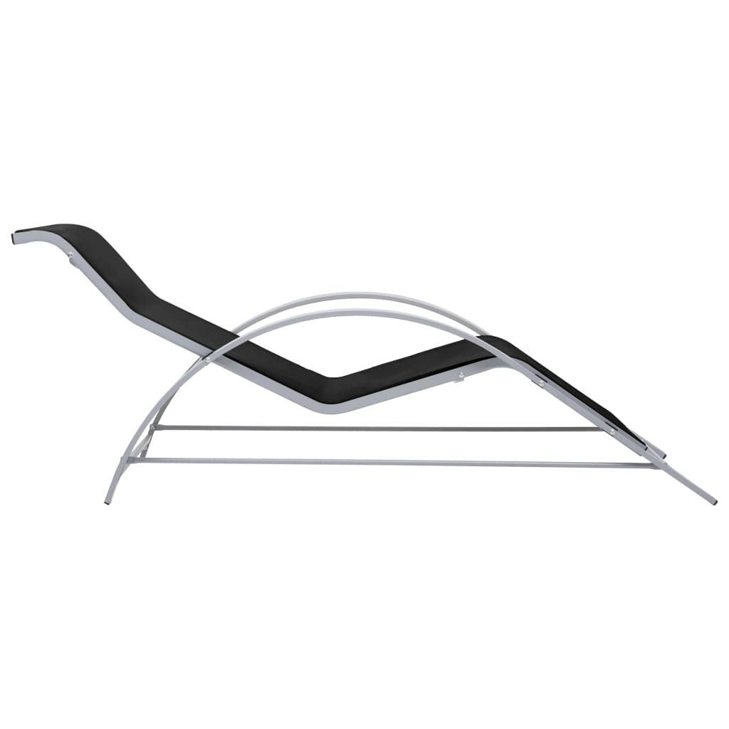 vidaXL Sunlounger Textilene and Aluminium Black