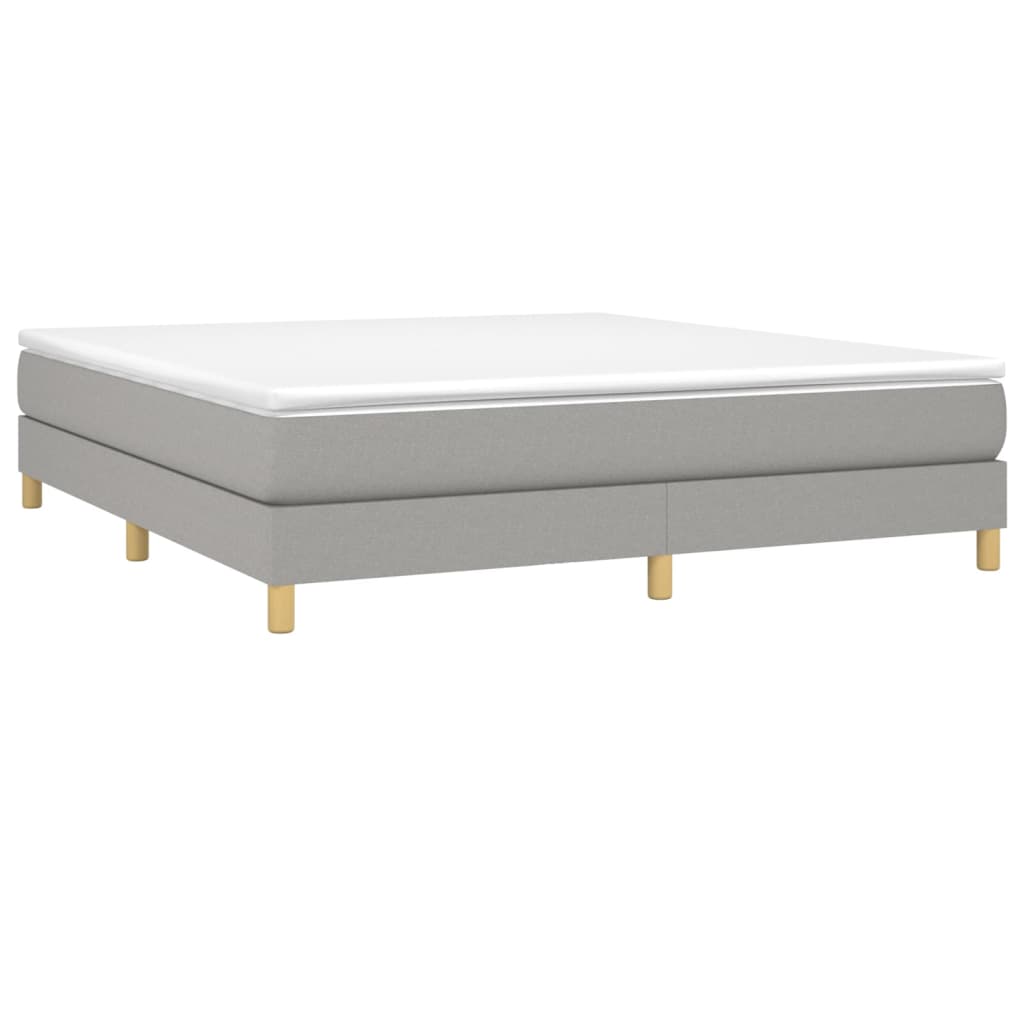vidaXL Box Spring Bed Frame Light Grey 193x203 cm King Fabric