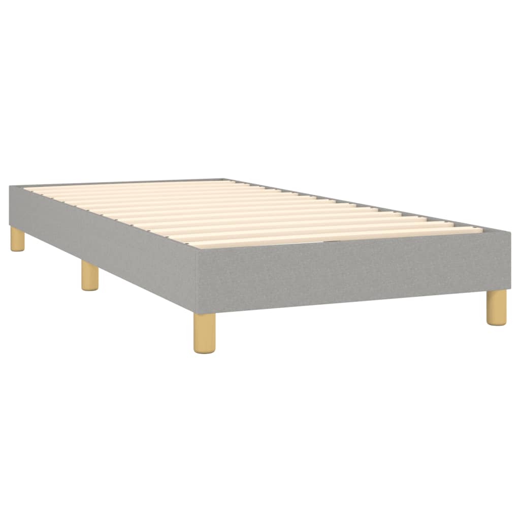 vidaXL Box Spring Bed Frame Light Grey 100x203 cm Twin XL Fabric