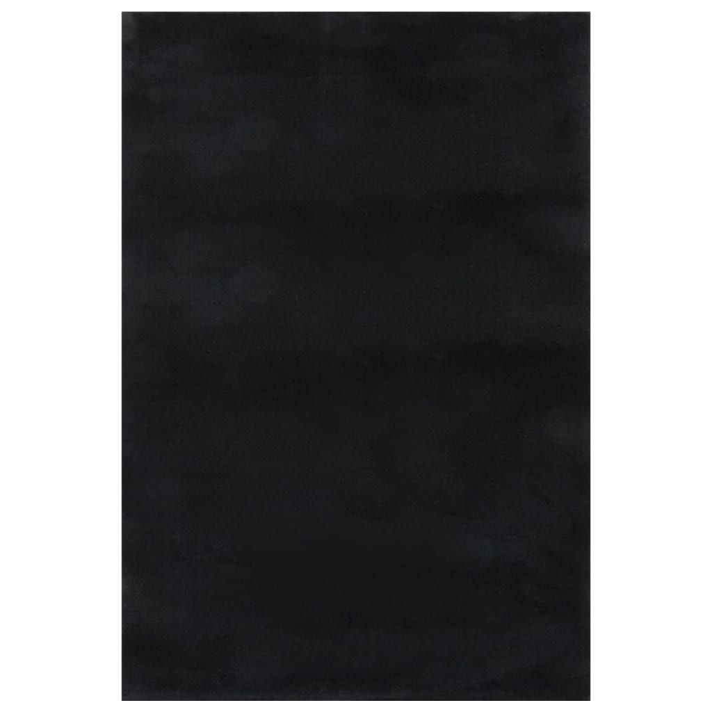 vidaXL Washable Rug Soft Shaggy 160x230 cm Anti Slip Black