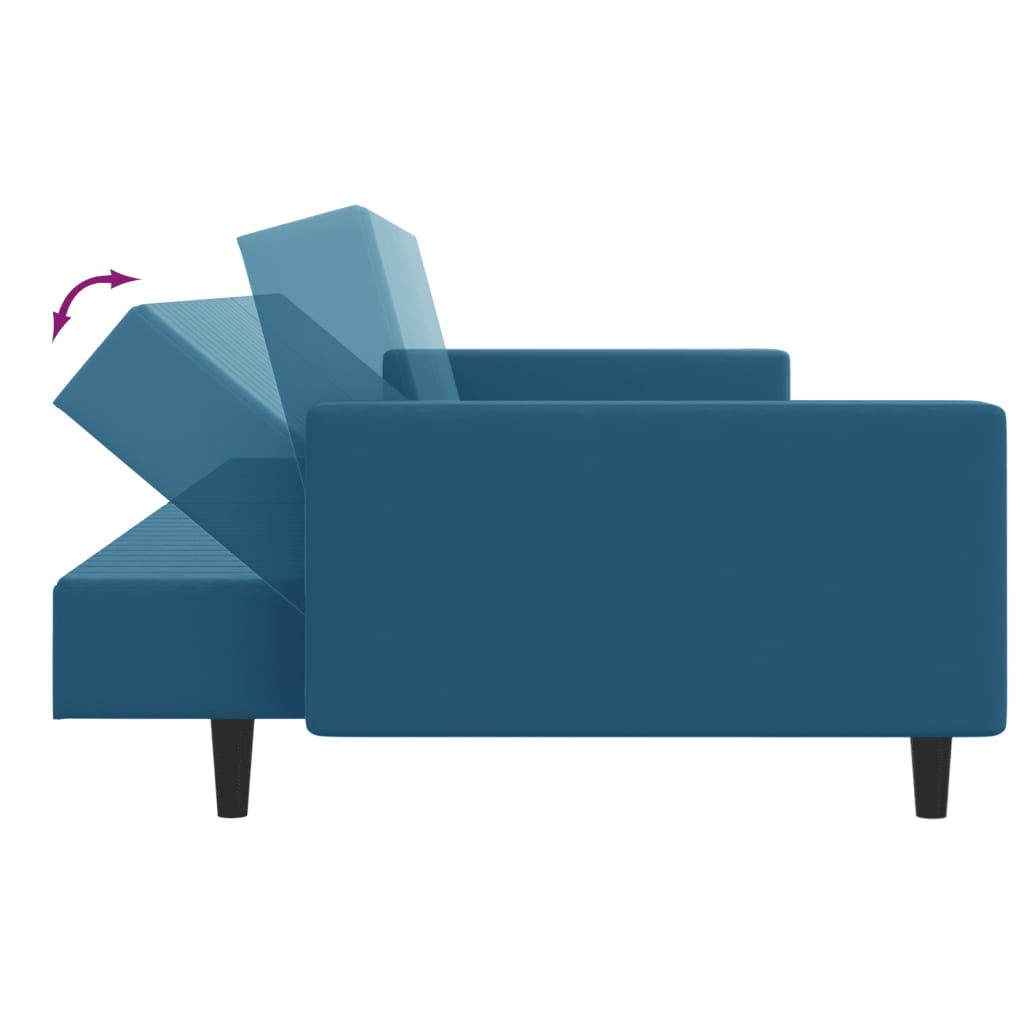 vidaXL 2 Piece Sofa Set Blue Velvet