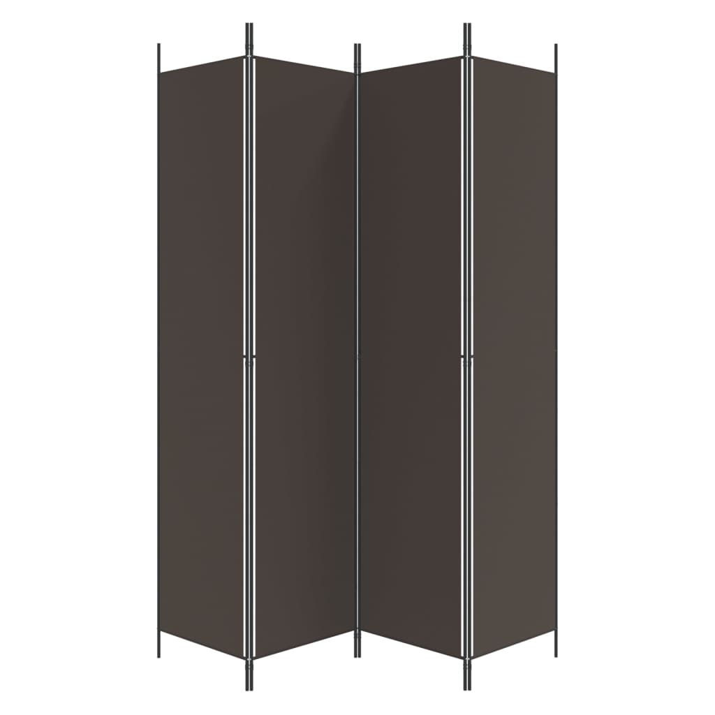 vidaXL 4-Panel Room Divider Brown 200x220 cm Fabric