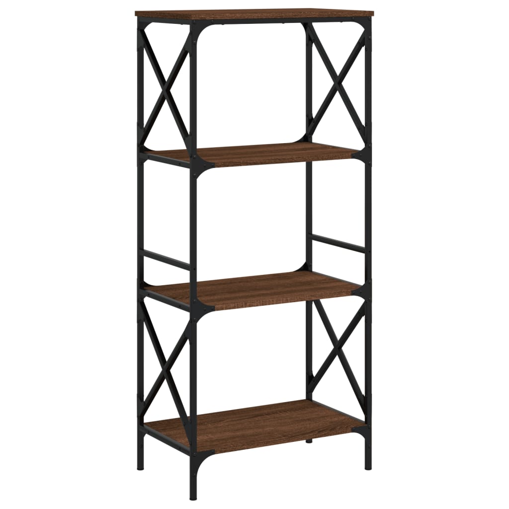 vidaXL Bookcase 4-Tier Brown Oak 59x35x132 cm Engineered Wood