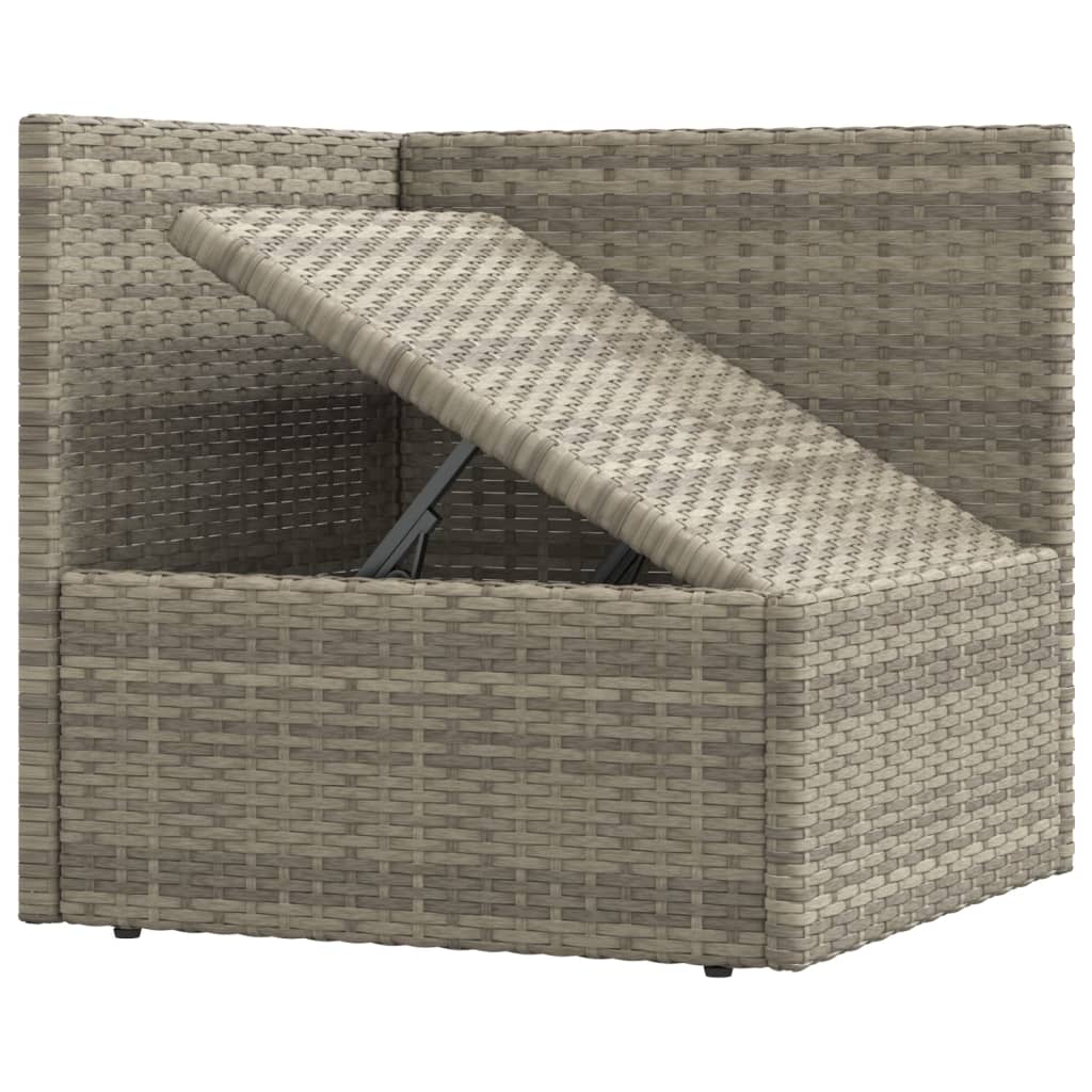 vidaXL 8 Piece Garden Lounge Set with Cushions Grey Poly Rattan