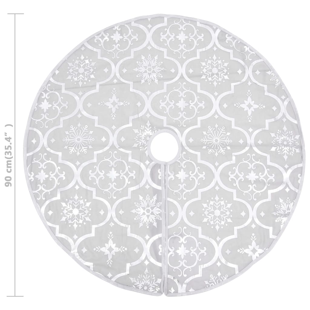 vidaXL Luxury Christmas Tree Skirt with Sock White 90 cm Fabric