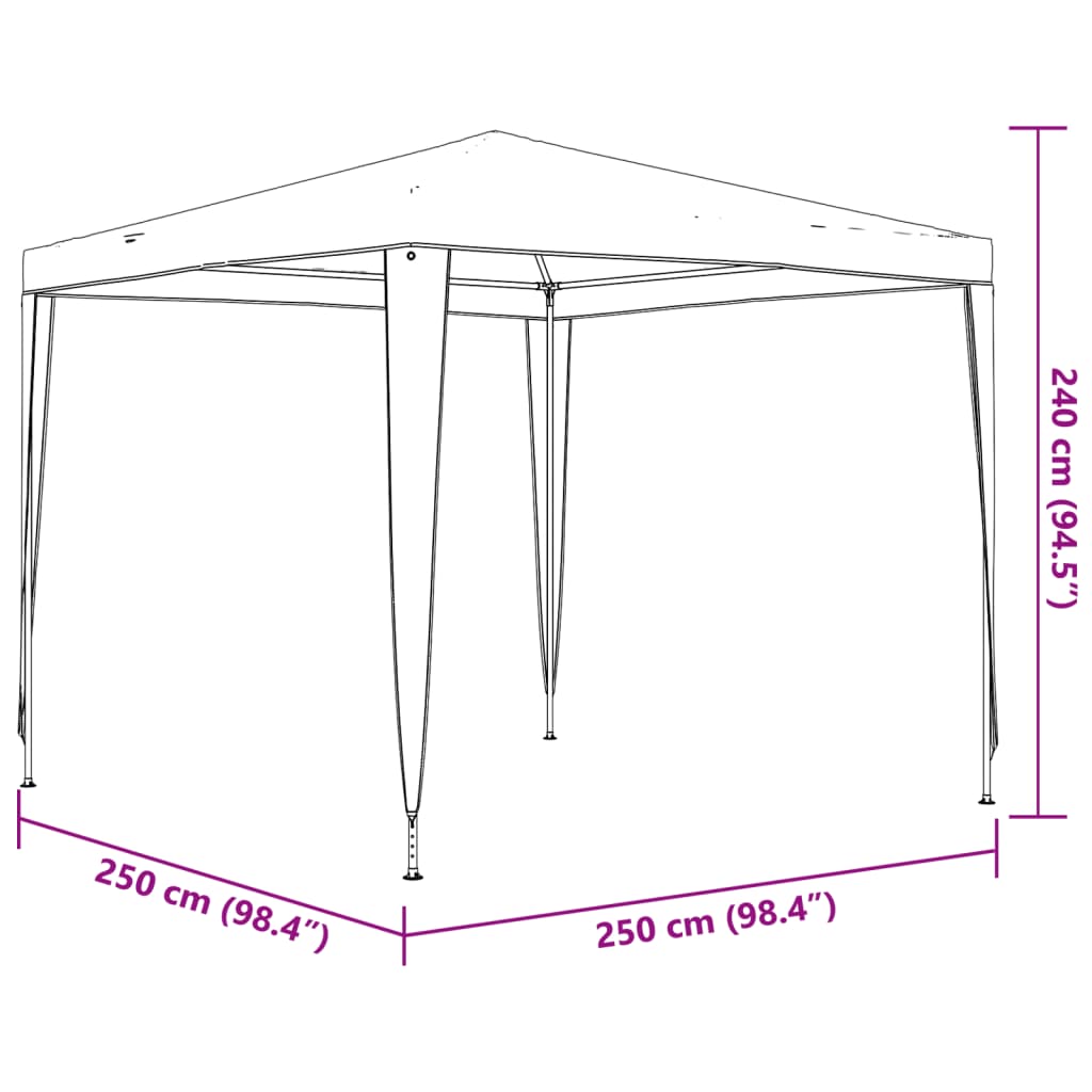 vidaXL Professional Party Tent 2.5x2.5 m Green 90 g/m²