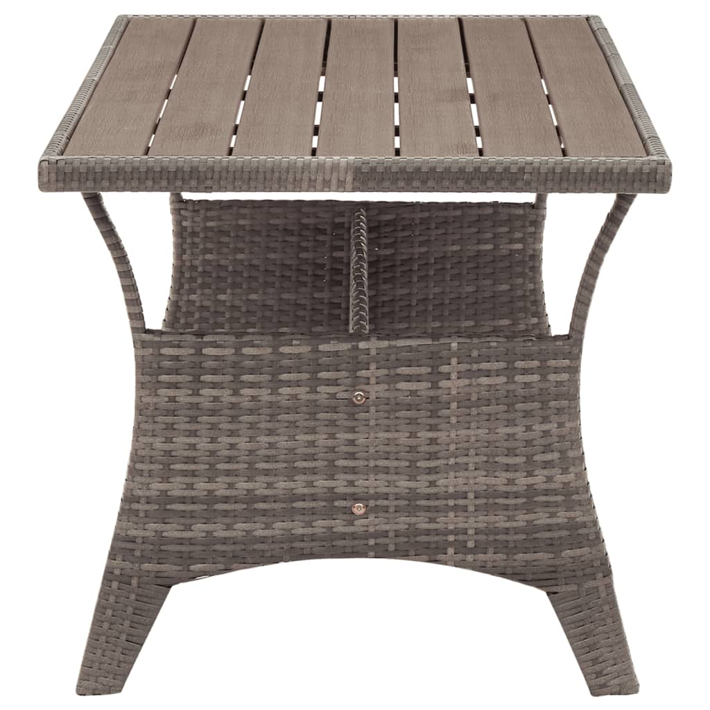 vidaXL Garden Table Grey 120x70x66 cm Poly Rattan