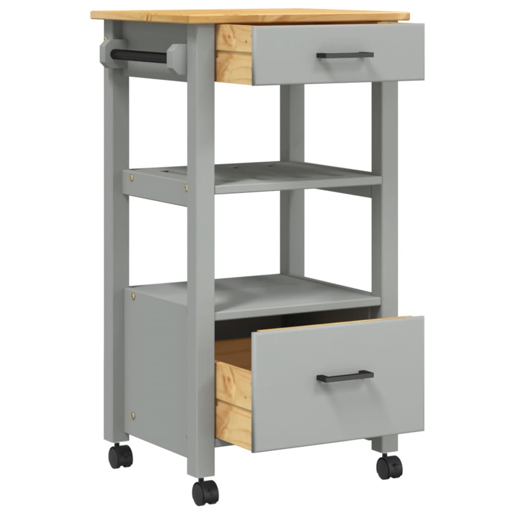 vidaXL Kitchen Trolley MONZA 48x40x90 cm Solid Wood Pine