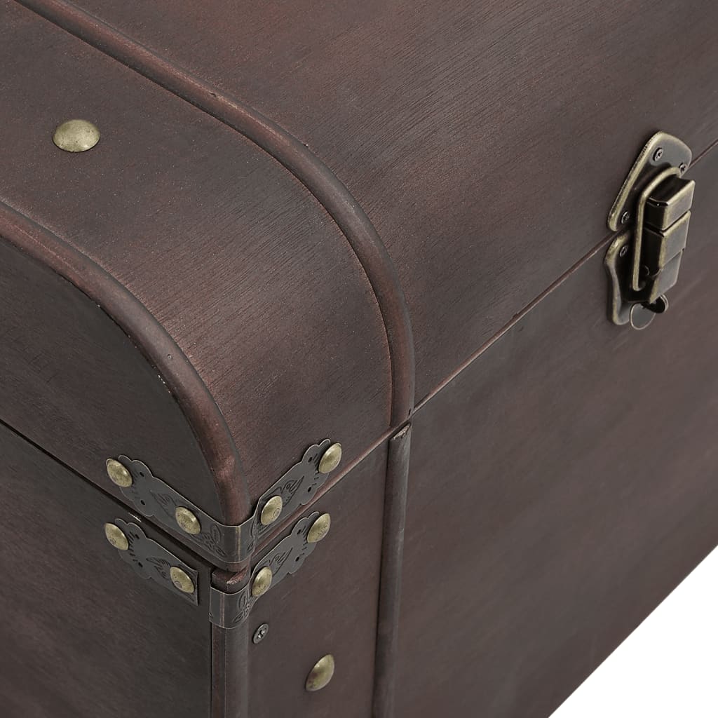 vidaXL Treasure Chest with Latches Dark Brown 79.5x39.5x39.5 cm Plywood